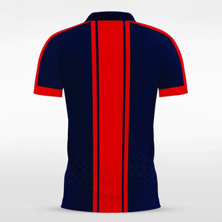 Navy&Red Striped Soccer Uniform Design