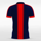 Navy&Red Striped Soccer Uniform Design