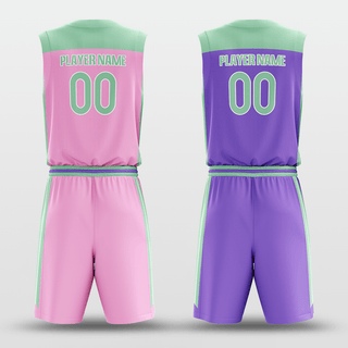 Pink&Purple Custom Sublimated Basketball Set