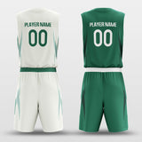 Green&WhiteCustom Sublimated Basketball Set