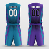Blue&Purple Custom Sublimated Basketball Set