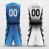 Blue&WhiteCustom Sublimated Basketball Set