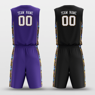 Black&Purple Custom Sublimated Basketball Set