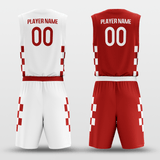Red&White Custom Sublimated Basketball Set