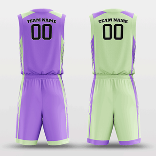 Purple&Green Custom Sublimated Basketball Set