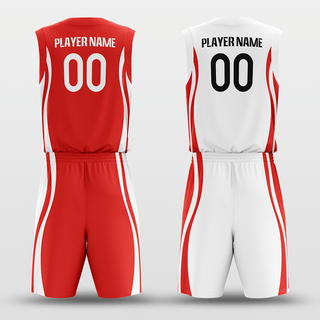 Red&White Custom Sublimated Basketball Set