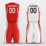 Red&White Custom Sublimated Basketball Set