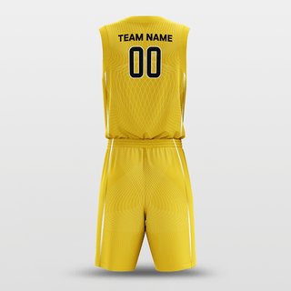 Latitude and Longitude Sublimated Basketball Team Set Yellow