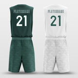 Green and White Reversible Basketball Uniforms