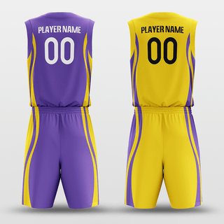 Purple&Yellow Custom Sublimated Basketball Set