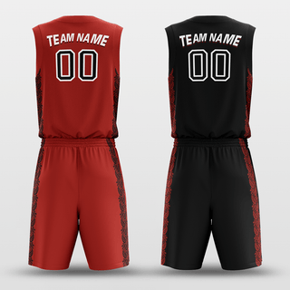 Red&Black Custom Sublimated Basketball Set