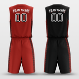 Red&Black Custom Sublimated Basketball Set