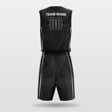 Latitude and Longitude Sublimated Basketball Team Set Black
