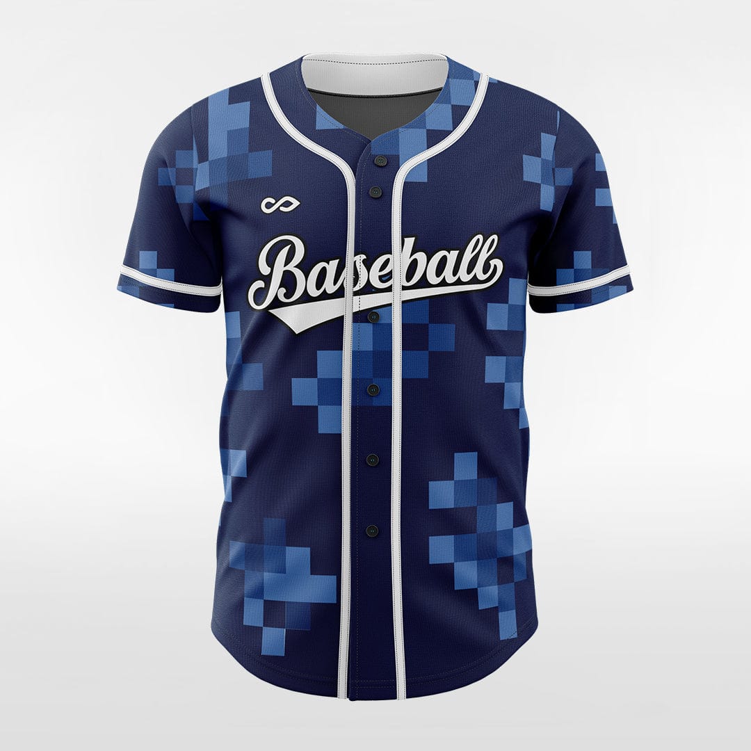 Pixel Fire-Custom Sublimated Button Down Baseball Jersey-XTeamwear