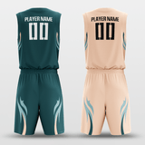 Green&Pink Custom Sublimated Basketball Set