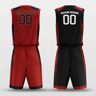 Red&Black Custom Sublimated Basketball Set