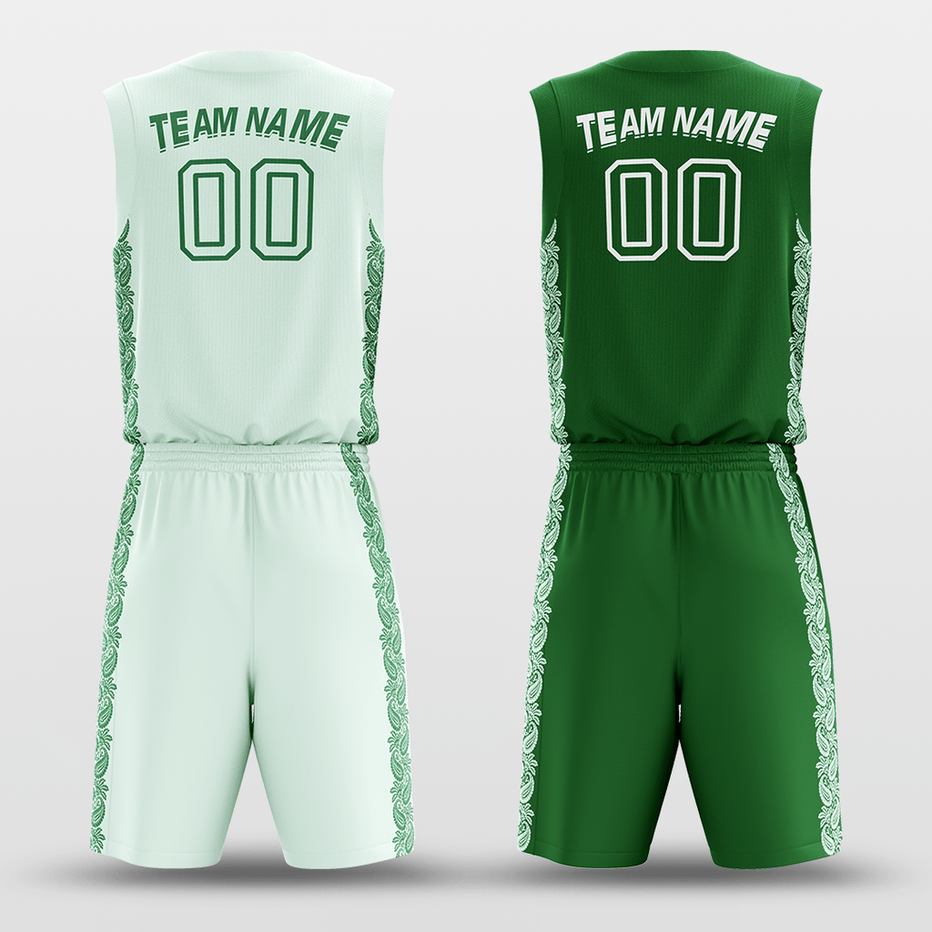 Green Custom Sublimated Basketball Set