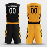 Yellow&BlackCustom Sublimated Basketball Set