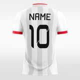 Custom White and Red Team Soccer Jersey