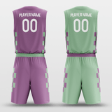 Purple&Green Custom Sublimated Basketball Set