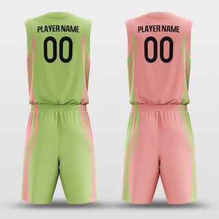 Pink&Green Custom Sublimated Basketball Set