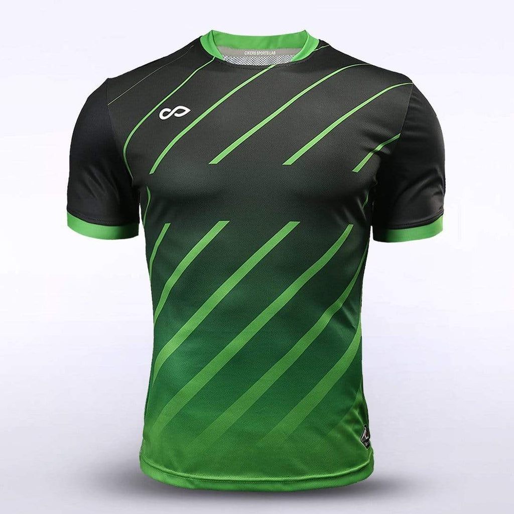 Custom Green and Black Men's Soccer Jersey