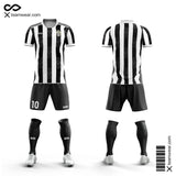 Classic - Custom Contrast Vertical Striped Soccer Kits Short Sleeve