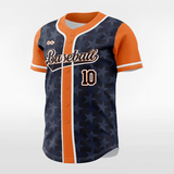 Navy&Orange Men Baseball Jersey
