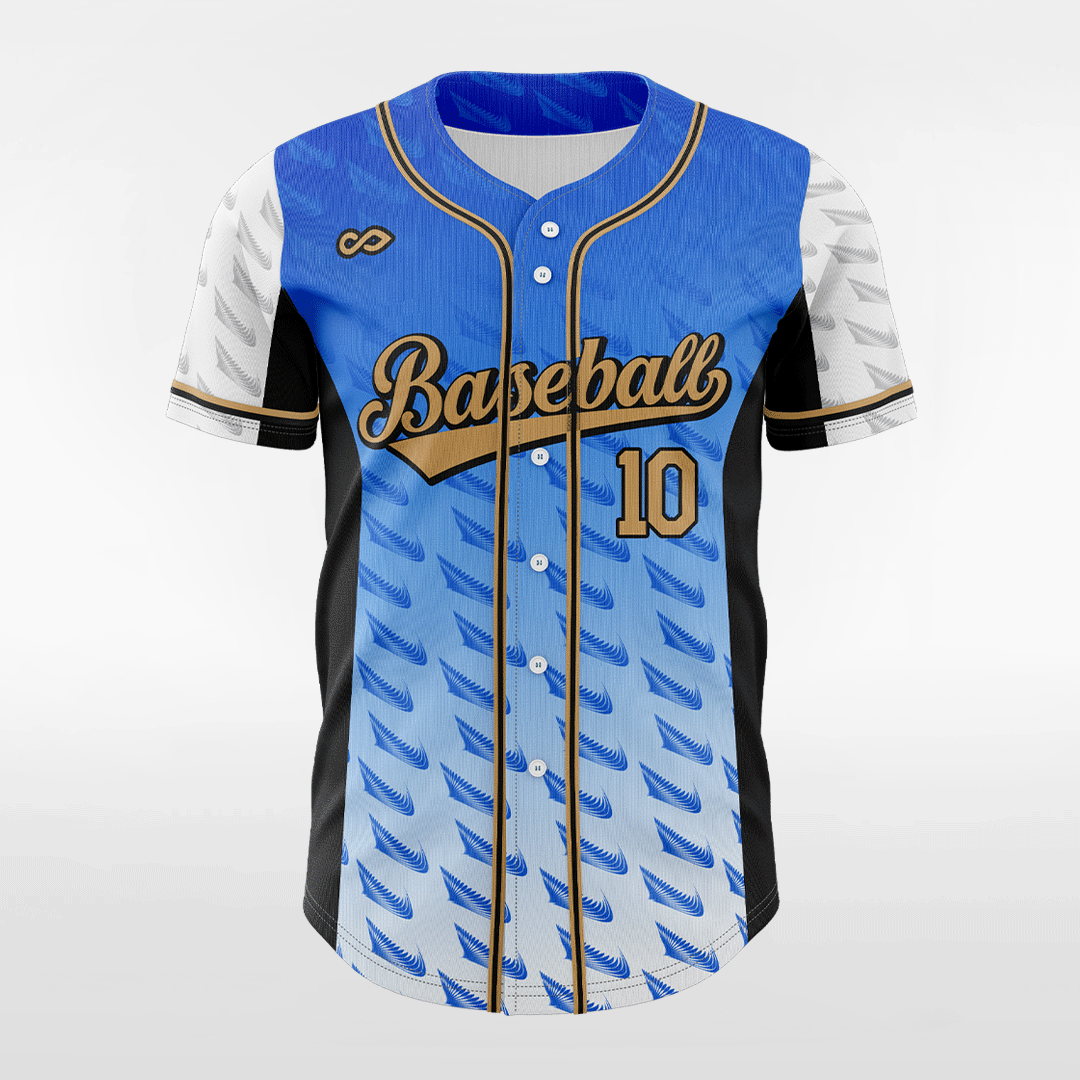 Professional Customized Sublimation Printing Button Navy Blue Uniform Camisas de Beisbol Men Jerseys
