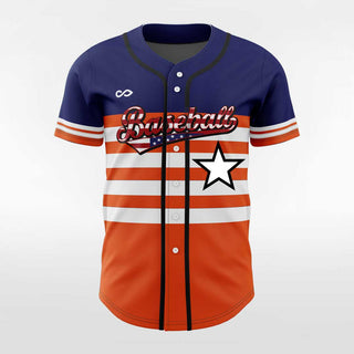 Red and Blue Custom Baseball Jersey