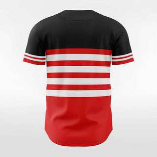 Red and Black Men Baseball Jersey