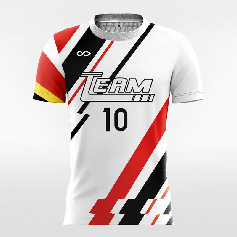 Retro Split Geometric - Custom Soccer Jerseys Kit Red Design-XTeamwear