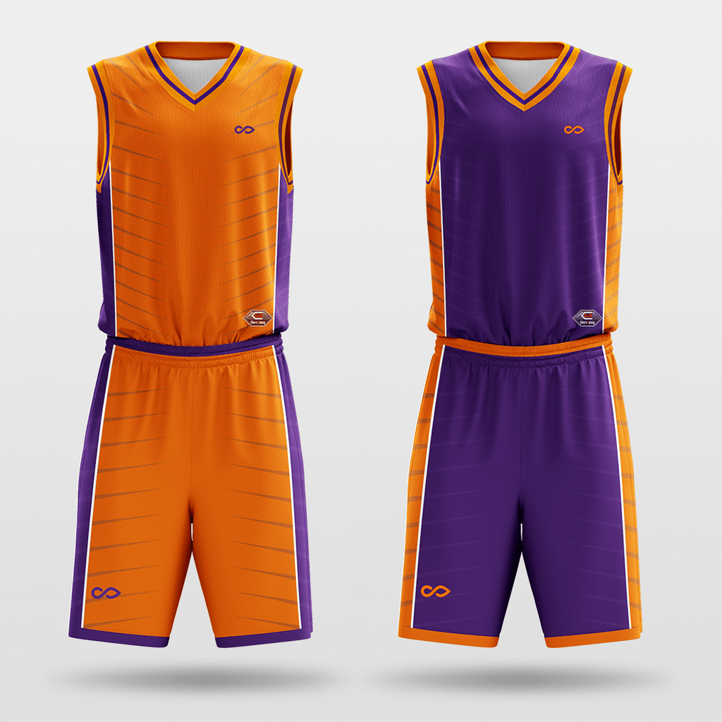 Orange&Purple Sublimated Basketball Set