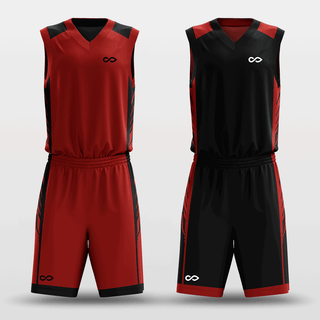 Red&Black Field Sublimated Basketball Set