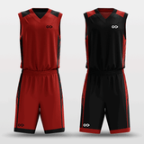 Red&Black Field Sublimated Basketball Set