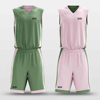 Pink&Green Classic20 Sublimated Basketball Set