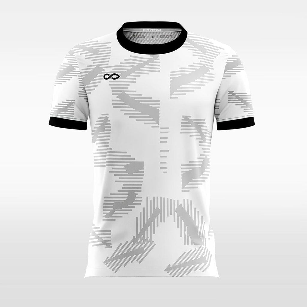 Custom White Stripe Sublimated Soccer Jersey Design