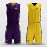 Purple&Yellow Secret Sublimated Basketball Set