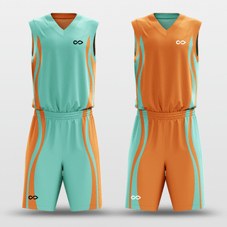 Mint&OrangeClassic29 Sublimated Basketball Set