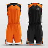 Burning Custom Youth Basketball Set Design Orange and Black
