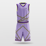 Purple Stripe Fission Sublimated Basketball Team Set