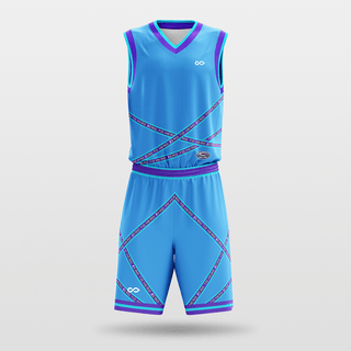 Blue Stripe Fission Customized Basketball Set