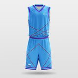 Blue Stripe Fission Customized Basketball Set