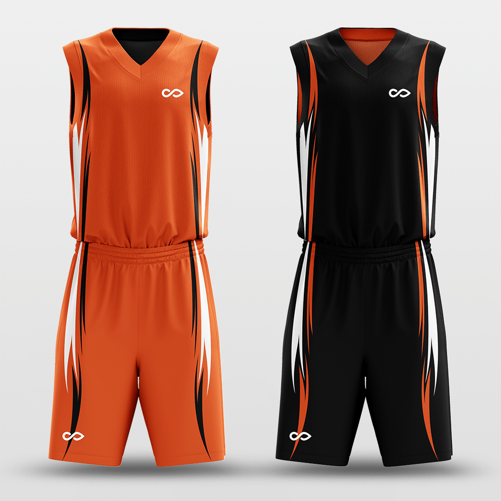 Black&Orange Murmur Sublimated Basketball Set
