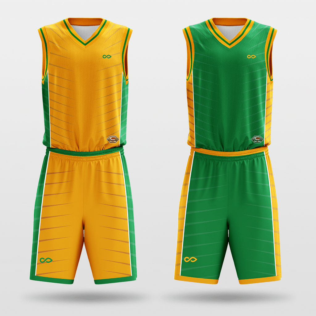 Yellow&Green Sublimated Basketball Set