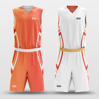 Orange&White The Wheel of Fate Sublimated Basketball Set