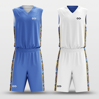 Blue&White Secret Sublimated Basketball Set