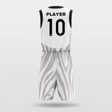 White and Black Basketball Jerseys with short