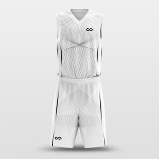 Latitude and Longitude Basketball Set Design White