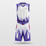Blue and White Thorns Sublimated Basketball Set